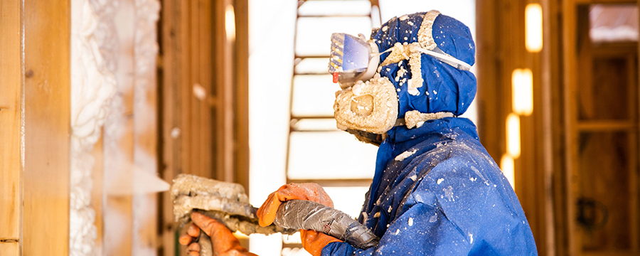 Man Spraying Foam Image